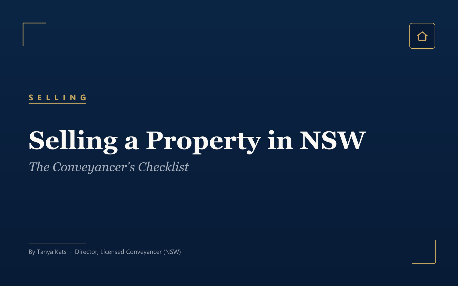 Selling a Property in NSW: The Conveyancer's Checklist